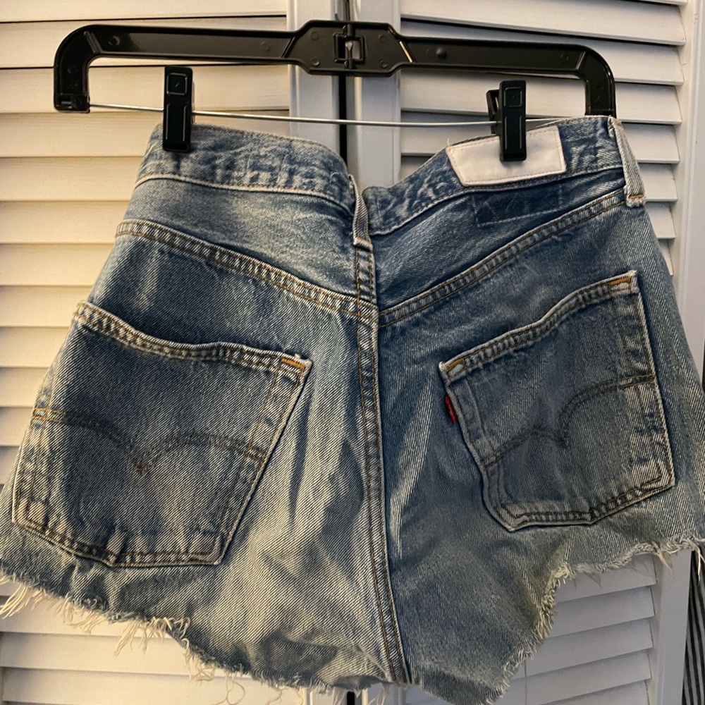 Redone distressed Jean shorts size 25.